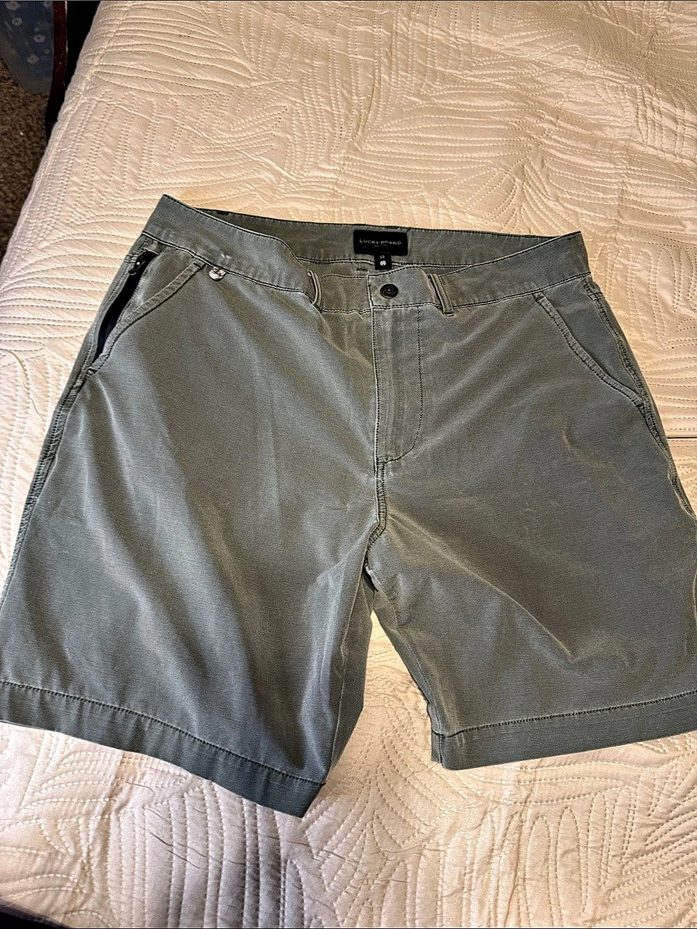 Lucky Brand Men's Flat Front Shorts in Green Waist 33 Like New